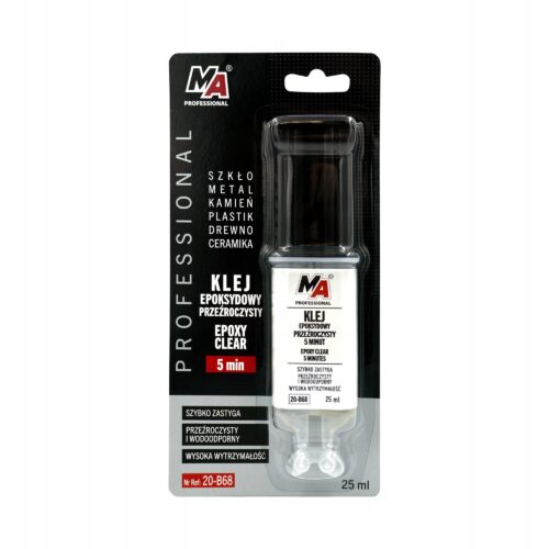 MA PROFESSIONAL – Klej Epoksydowy Przeźroczysty 5 Minut – Strzykawka 25ml